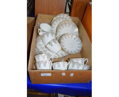 Adderley white and gilt decorated tea wares