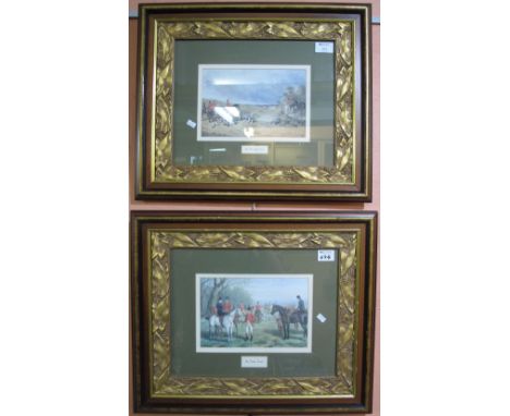 British School, a pair of coloured hunting prints in quality gilded frames, 'The Morning Hunt' and 'The Foxton Hunt'. (2)(B.P