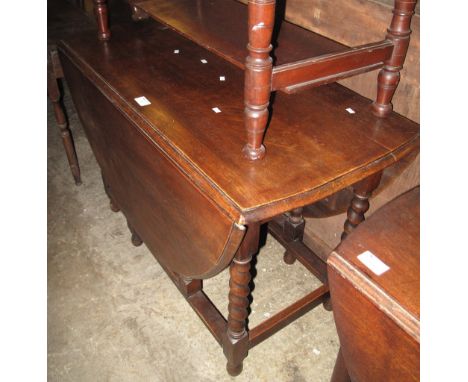 Early 20th Century oak barley twist, gate legged table.(B.P. 24% incl. VAT)