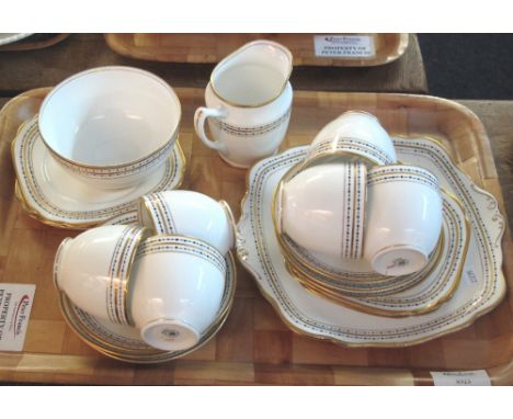 Tray of Royal Albert Crown china teaware to include: cups; saucers; milk jug; sucrier and plates.(B.P. 24% incl. VAT)