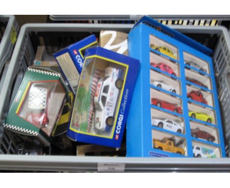 Box of assorted diecast model vehicles in original boxes to include: Corgi; Vanguards; Chad Valley Streetlife Collection; Cla