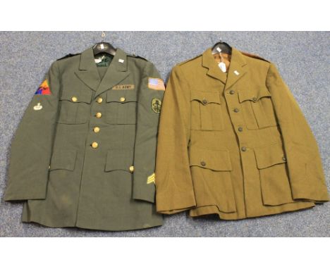 American US Army sergeant jacket and trousers, together with WW I American Rifle Brigade jacket and trousers. (2)(B.P. 24% in