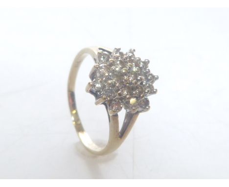 9ct gold an diamond ring, hallmarked, size M½