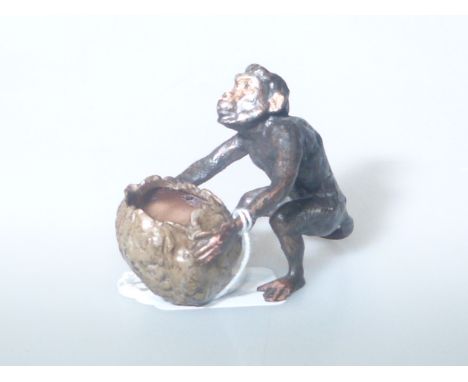 Cold painted bronze of a monkey