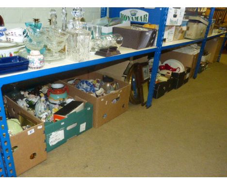 Ten boxes of linen, glassware, china, barometer, mirrors, cutlery, records, books, etc