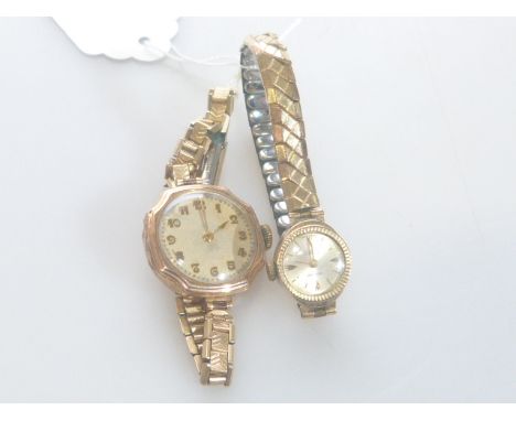 Two vintage 9ct gold cased lady's wrist watches