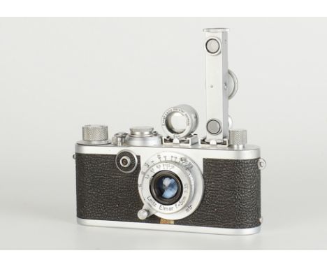 A Leica If Red Dial Camera, chrome, serial no. 789592, with Leitz Elmar f/3.5 50mm lens, chrome, serial no. 290514, body, G, 