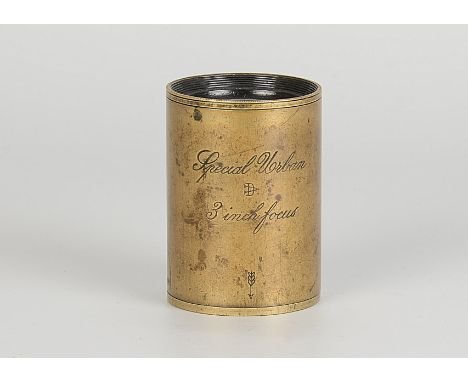 An Alfred Darling Special Urban 3” Cine Lens, brass, body, G-VG, elements, VG, some very light separation to perimeter of ele
