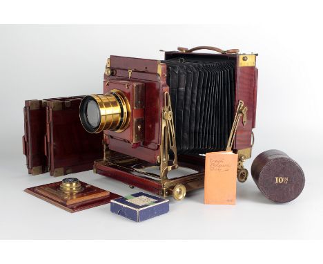 A Thornton Pickard Royal Ruby Triple Extension Mahogany Field Camera, 6½x4¾, with Tayor Taylor & Hobson Cooke Series II f/4.5