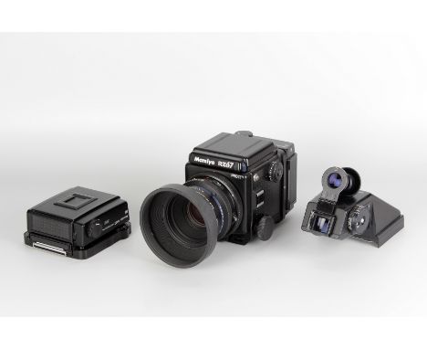 A Mamiya RZ67 Pro II Camera, black, serial no. AK1070, with Sekor Z W f/2.8 110mm lens, black, serial no. 66584, body, VG, le