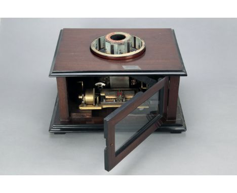 A rare E C Reynaud mahogany-cased coin-operated Praxinoscope Musical Box, with B H Abrahams eight-air musical box, with singl