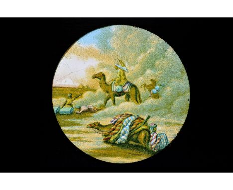 Static mahogany-mounted Barnard & Sons chromolithographic magic lantern slides, Enamel Slides for the Magic Lantern’ - The Se