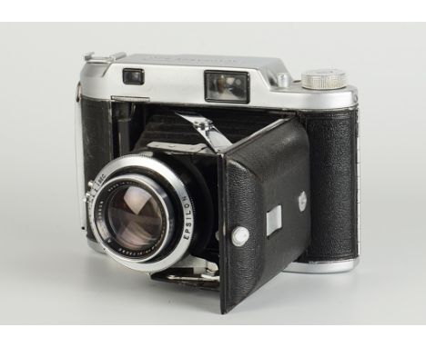 A Houghton Ensign Autorange 820 Rangefinder Camera, chrome, serial no. N10326, with Ross Xpres f/3.8 105mm lens, serial no. 7