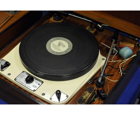A Garrard Model 301 Turntable, serial no. 48351, with Decca tonearm, in “National” Record Player wooden case, with Garrard Mo