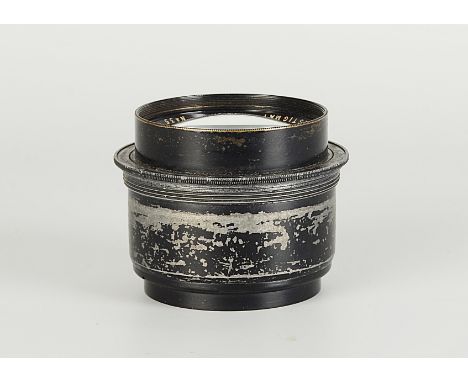 An Aldis No.35 Anastigmat f/3 6” Lens, black, serial no. 131528, body, G, elements, G-VG, some light internal haze and very l