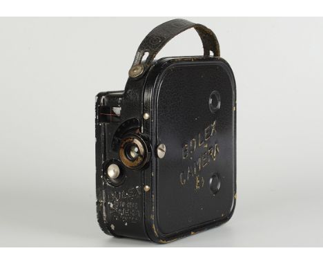 A Bolex Auto Cine A Type II Camera, black, serial no. 2127, with Bolex-Kern Aarau f/2.5 25mm lens, body, G, motor working, le