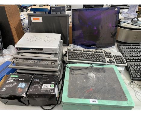 A QUANTITY TO INCLUDE A FERGUSON VIDEO STAR PORTABLE VIDEO RECORDER, MONITORS, KEYBOARD ETC. 