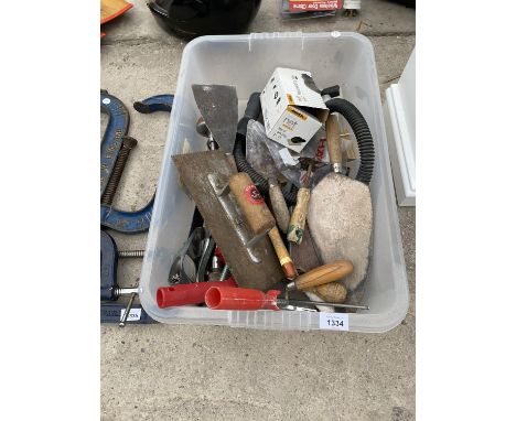 VARIOUS TOOLS - TROWELS, SCRAPERS ETC 