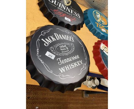 A VINTAGE STYLE GARAGE RETRO JACK DANIELS HANGING WALL WHISKEY BOTTLE TOP 35CM 