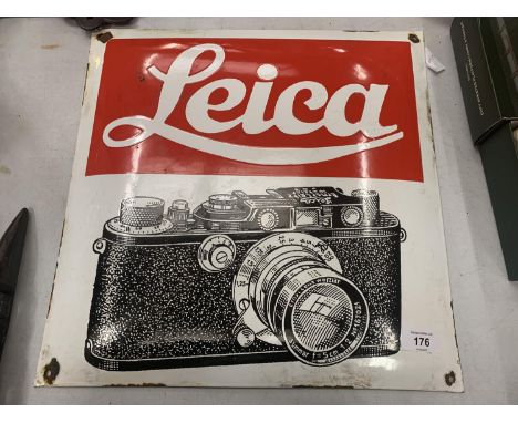 AN ENAMEL LEICA ADVERTISING SIGN 
