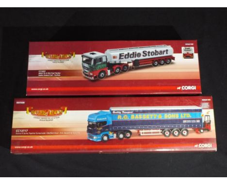 Diecast - Two Corgi 1:50 scale trucks comprising CC15207 and CC13717, items appear to be in near mint to mint condition in ex