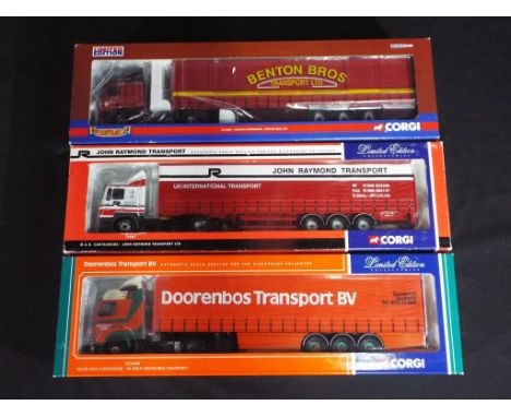 Diecast - three 1:50 Corgi scale trucks in original boxes, comprising CC14005, CC12408 and 75807, items appear to be in near 