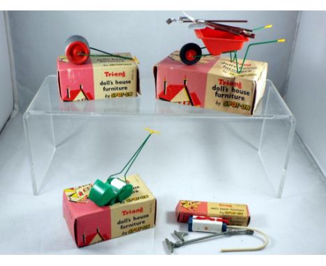 Doll's House Furniture - Tri-ang - doll's house furniture by Spot-On, a boxed miniature metal garden roller Ref. 1052, a Spot