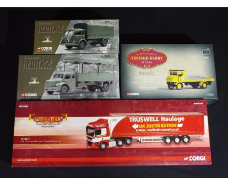 Diecast - four Corgi 1:50 scale diecast vehicles comprising CC13617, 71003, 73801 and 80005, items appear to be in near mint 