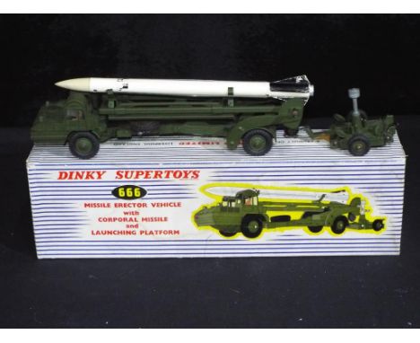 Diecast - a Dinky missile with Corporal missile launching platform in original box, item appear to be in excellent condition 