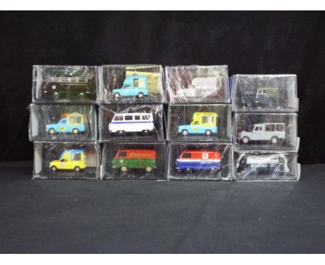 Diecast - twelve 1:43 scale diecast vehicles in original cases to include MM034, LAN18004, JM004 and similar, items appear to