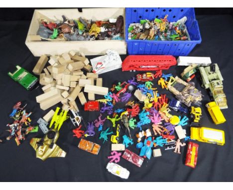 Toy Soldiers - Britains, Matchbox and other - a good mixed lot of predominantly Britains figures, vintage toys and games, als