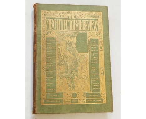 "The Architectural Review", vols 1-8 1897-1900, bound in green cloth, pictorial gilt front bd with Art Nouveau design and nam