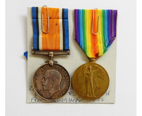 WWI War medal and Victory medal named to '28478 PTE L F B STERRY GLOUC R', Leslie Frank Bullock Sterry 1/4th Bn Gloucestershi