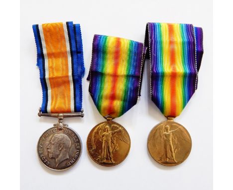 WWI War medal and Victory medal named to '4795 PTE F DALLIMORE Glouc R' and Victory medal named to '5-10639 PTE J DALLIMORE R