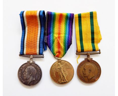 WWI Territorial Force medal, War medal and Victory medal awarded to '655 DVR W SMITH R A' 