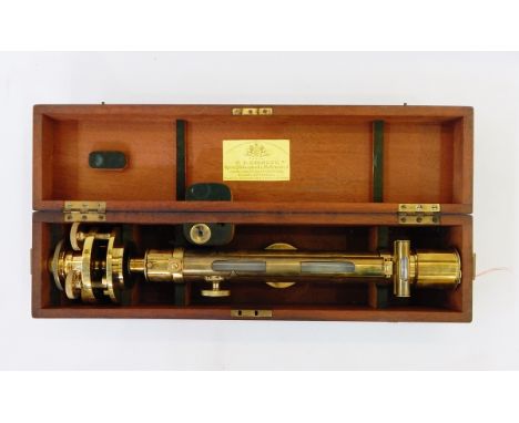 W F Stanley surveyors level in mahogany case, with label to lid, 52cm 