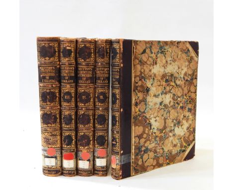 Britton, John"The Architectural Antiquities of Great Britain", 5 vols, pub London M A Nattali 1835, inscription ffep dated 18