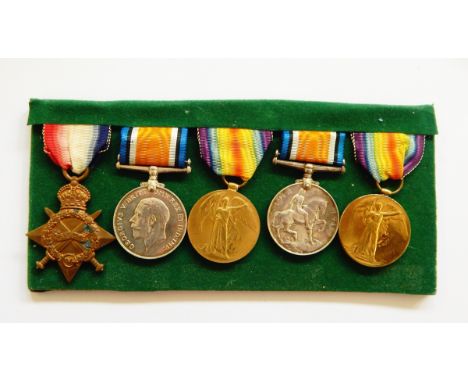 WWI family group of medals to include 1914-15 Star, Victory medal and War medal named to '3167 PTE C H G WOODMAN Glouc R', Wa