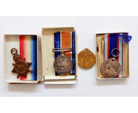 WWI Naval trio with Royal Naval reserve long service and good conduct medal, awarded to 'SS 111444 W MARRINER STO 1 R N' in o