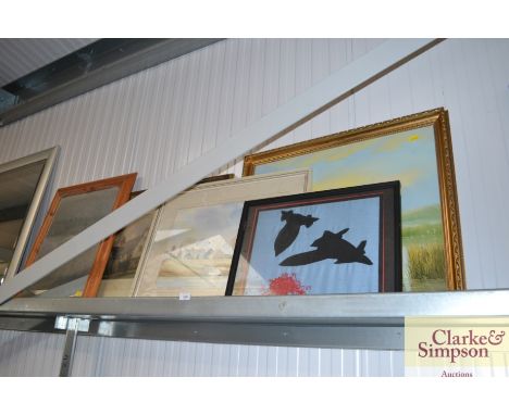 A quantity of pictures, prints and mirror etc.