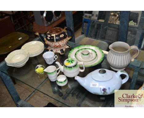 An Imari teapot and stand together with a small quantity of Art Deco coffeeware etc