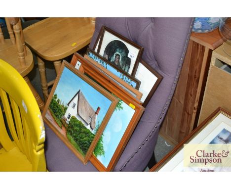 A quantity of various pictures and prints to include various oil on boards