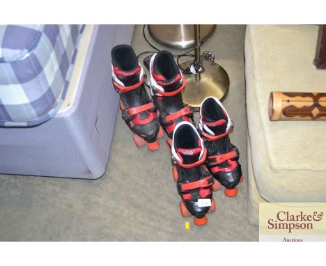 Two pairs of roller skates
