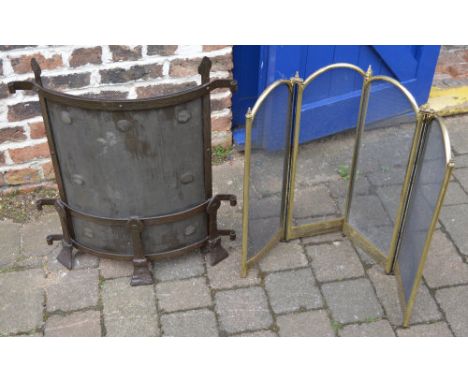 Gothic style fireguard and another fireguard