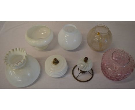 Approx 7 oil lamp shades (AF)