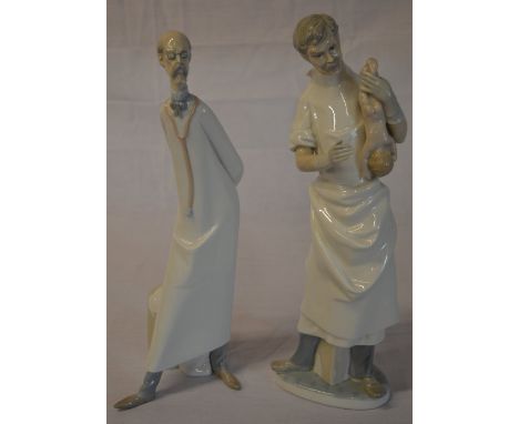 Lladro figures 'The Doctor' and 'The Obstetrician' 