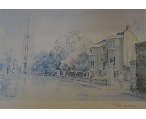 Limited edition signed print of Westgate, Louth by John M Brookes, 203/550