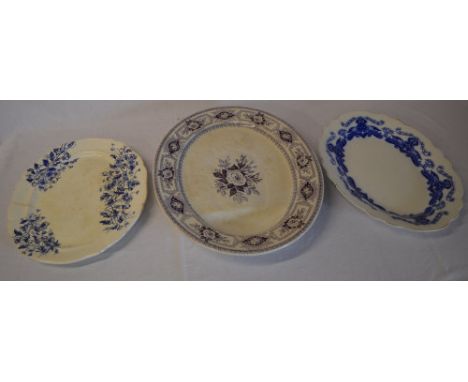 3 large ceramic meat dishes