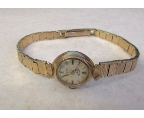9ct gold ladies vintage Rotary 21 jewels watch with 9ct gold strap weight excluding movement 12.4 g