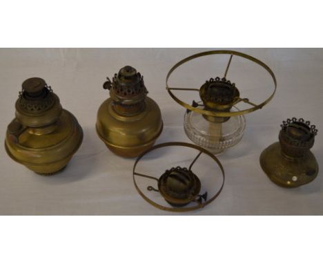 Various brass oil lamp parts (AF)
